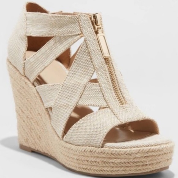 a new day Shoes - 3/$15 NWT Zip Front Espadrille Wedge- A New Day